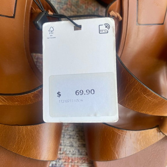 NWT ZARA block heel sleep on shoes in gorgeous cognac color - size 36 / 5.5 US - Picture 4 of 5